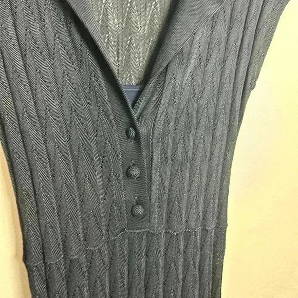 Urban Outfitters FREE PEOPLE Pointelle Lace Knit Black Dress Small - Picture 6 of 13